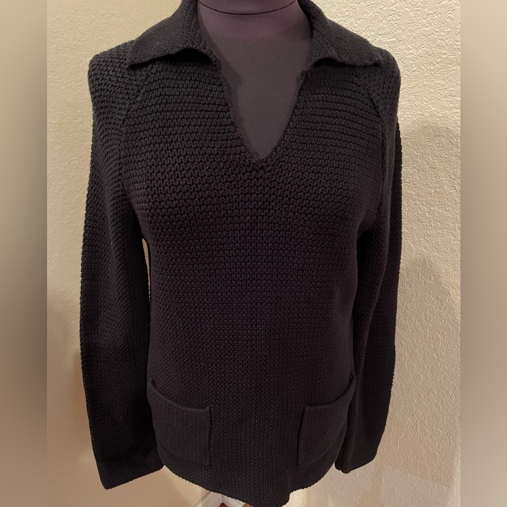 Jones New York Signature Black Knit Sweater, Size L